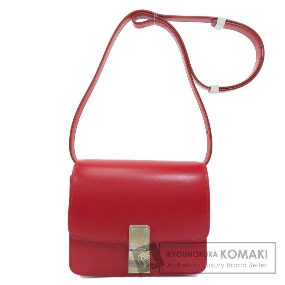 Celine Box bag calfskin leather Red